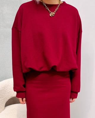 NIKKI BALLOON SWEATER - BURGUNDY - By Lenz