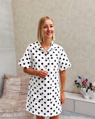 BONJOUR POLKA DENIM DRESS