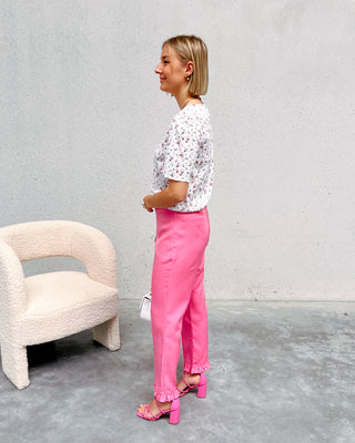 NELLY FRILL PANTS - STRONG PINK - By Lenz