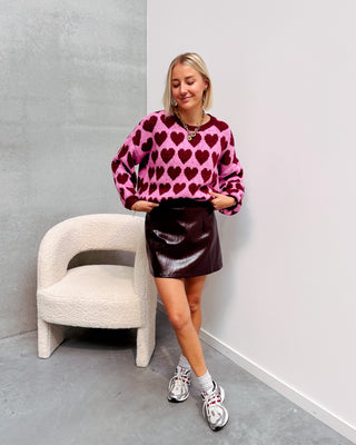 KIM BURGUNDY SKIRT - By Lenz