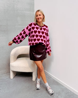 HEARTS KNIT - PINK/RED - By Lenz