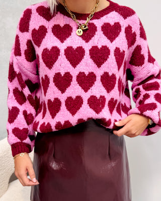 HEARTS KNIT - PINK/RED - By Lenz