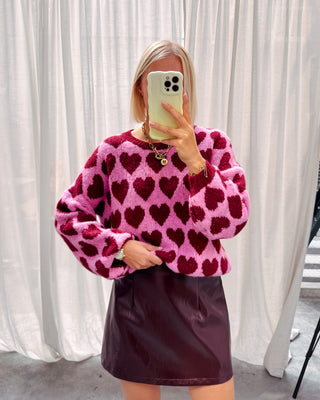 HEARTS KNIT - PINK/RED - By Lenz