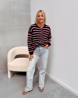 MIREILLE CARDIGAN - ROSE/BURGUNDY - By Lenz