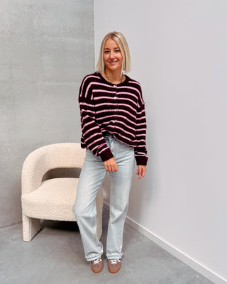 MIREILLE CARDIGAN - ROSE/BURGUNDY - By Lenz