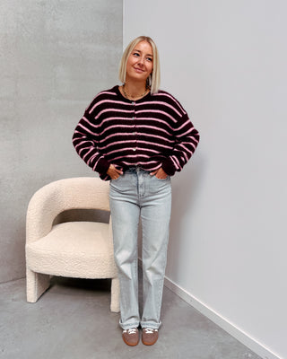 MIREILLE CARDIGAN - ROSE/BURGUNDY - By Lenz