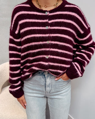 MIREILLE CARDIGAN - ROSE/BURGUNDY - By Lenz