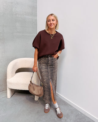 SCOTTIE SWEATER TEE - BROWN - By Lenz