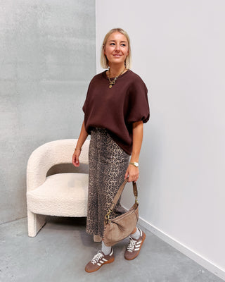 SCOTTIE SWEATER TEE - BROWN - By Lenz