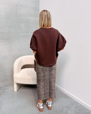 SCOTTIE SWEATER TEE - BROWN - By Lenz