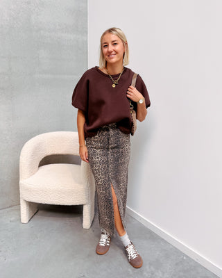 SCOTTIE SWEATER TEE - BROWN - By Lenz