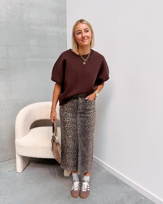 SCOTTIE SWEATER TEE - BROWN - By Lenz