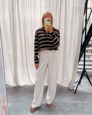 LOVE MY POLO KNIT - BROWN/CREAM - By Lenz