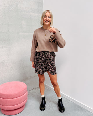 LUNA CORDUROY LEOPARD SKIRT