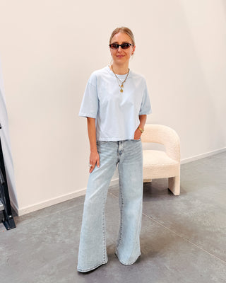 BRANDY CROPPED TEE - LIGHT BLUE - By Lenz