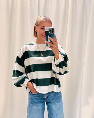 YASMIN SWEATER - GREEN/CREAM