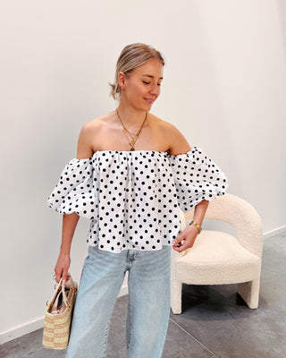 FLIRTY DOTS BLOUSE - By Lenz