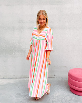 FLORINE COLORFUL LONG SLEEVE DRESS