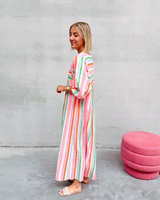 FLORINE COLORFUL LONG SLEEVE DRESS