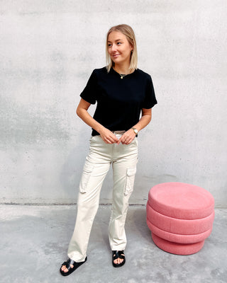 COLBY CREAM CARGO PANT - By Lenz
