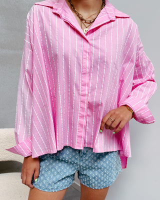 SAINT STRIPED SHIRT - PINK