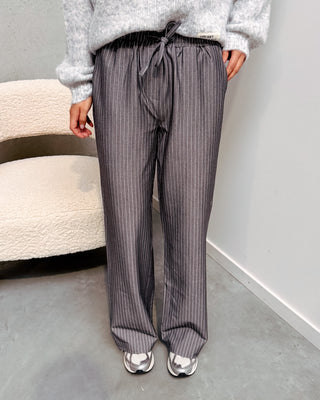THILDE PANT - GREY STRIPE - By Lenz