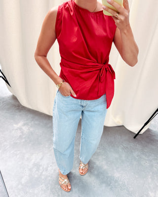 GRACE BOW TOP - RED