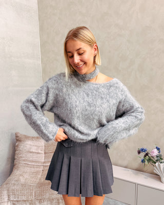 TRUDY KNITTED LONGSLEEVE - DARK GREY