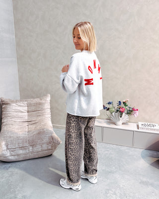 MOMMY SWEATER - GREY/RED - By Lenz