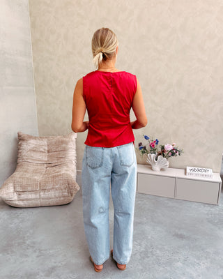 GRACE BOW TOP - RED