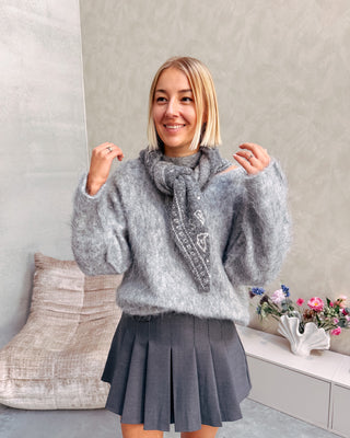 KIKKI PAISLEY SCARF - GREY