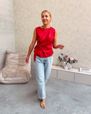 GRACE BOW TOP - RED