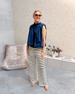 BOHO BABE KNIT PANTS - BLUE/YELLOW - By Lenz
