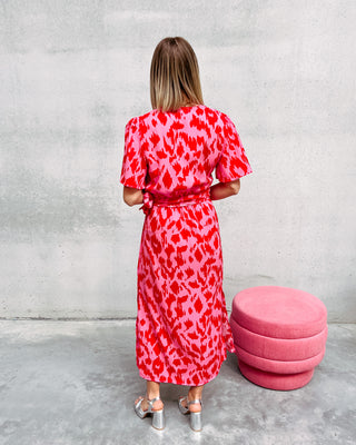 JULIE MAXI DRESS - PINK/RED - By Lenz