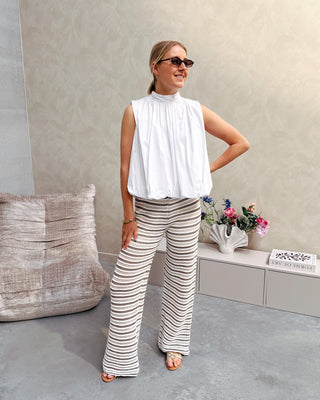 WILLOW BOW BACK BLOUSE - WHITE - By Lenz