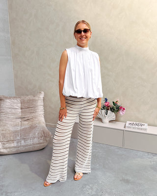BOHO BABE KNIT PANTS - TAUPE/BEIGE - By Lenz