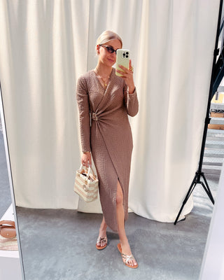 GOLD BUCKLE STATEMENT DRESS - By Lenz