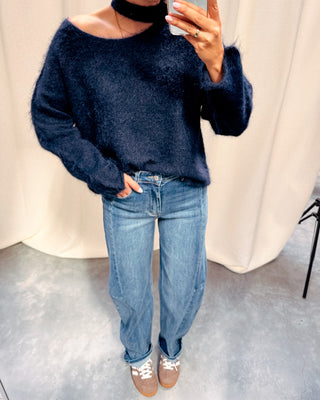 TRUDY KNITTED LONGSLEEVE - DARK BLUE