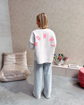 MOMMY SWEATER - GREY/PINK - By Lenz