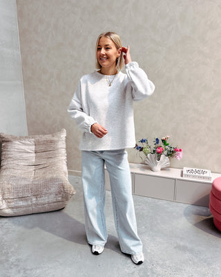 MOMMY SWEATER - GREY/PINK - By Lenz