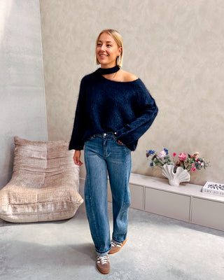 TRUDY KNITTED LONGSLEEVE - DARK BLUE