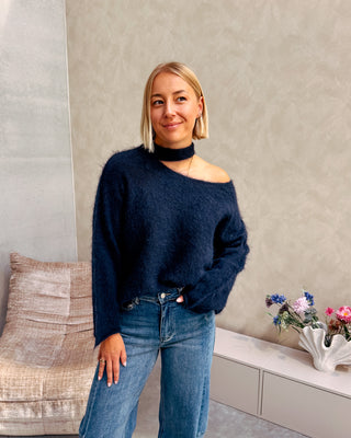 TRUDY KNITTED LONGSLEEVE - DARK BLUE