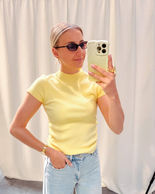 SOFIA SOFT RUCHED TOP - YELLOW - By Lenz