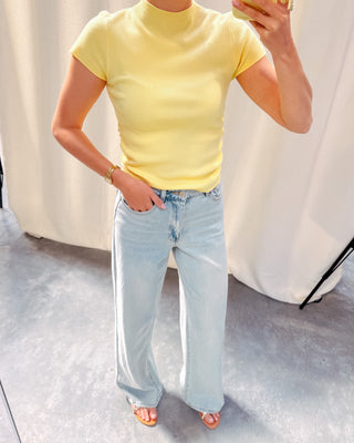 SOFIA SOFT RUCHED TOP - YELLOW - By Lenz