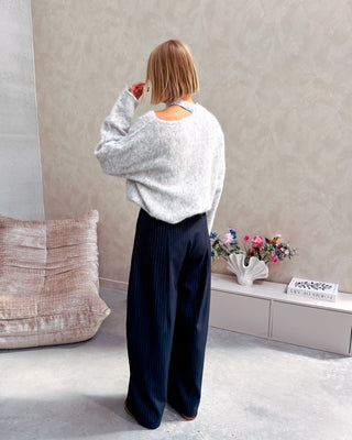 TRUDY KNITTED LONGSLEEVE - LIGHT GREY