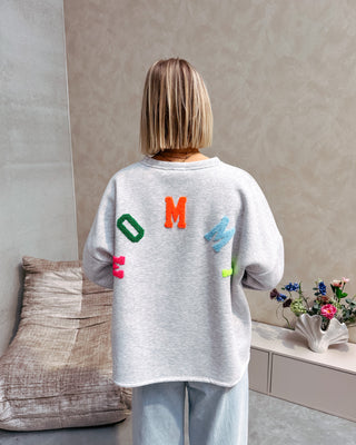 MOMMY SWEATER - GREY/MULTICOLOR - By Lenz