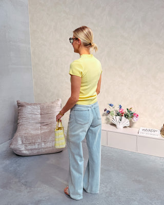 SOFIA SOFT RUCHED TOP - YELLOW - By Lenz