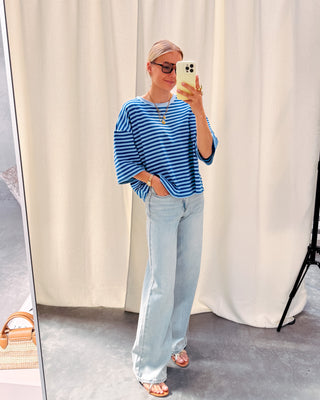 BLUE BREEZE STRIPE TEE - By Lenz