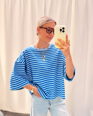 BLUE BREEZE STRIPE TEE - By Lenz