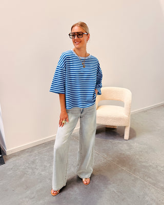BLUE BREEZE STRIPE TEE - By Lenz